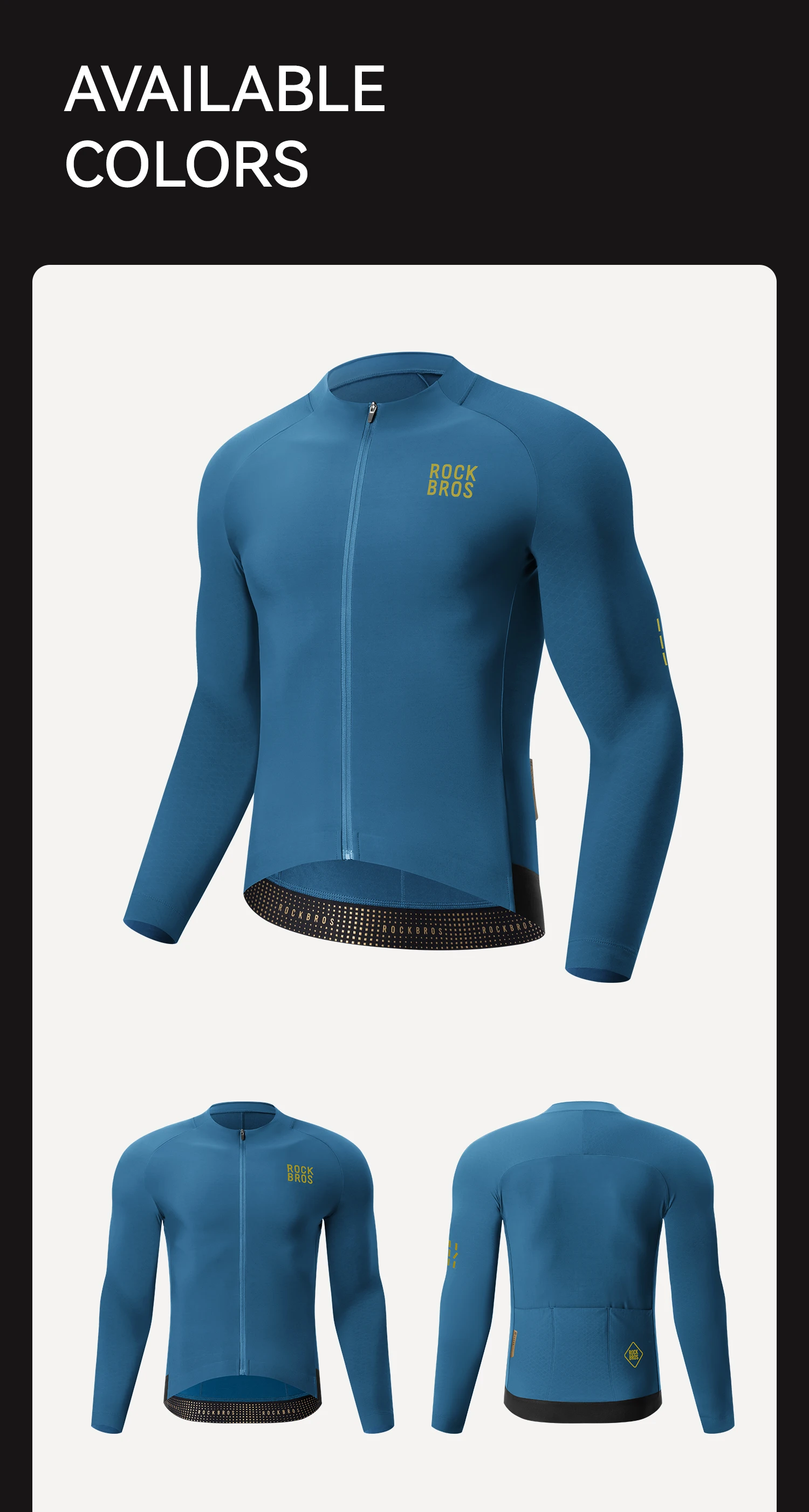 ROCKBROS Winter-Radtrikot für Herren, hochelastisches Diamant-Thermo-Fleece-Fahrradjacke, rutschfest, bequeme Fahrradbekleidung – Detail 10