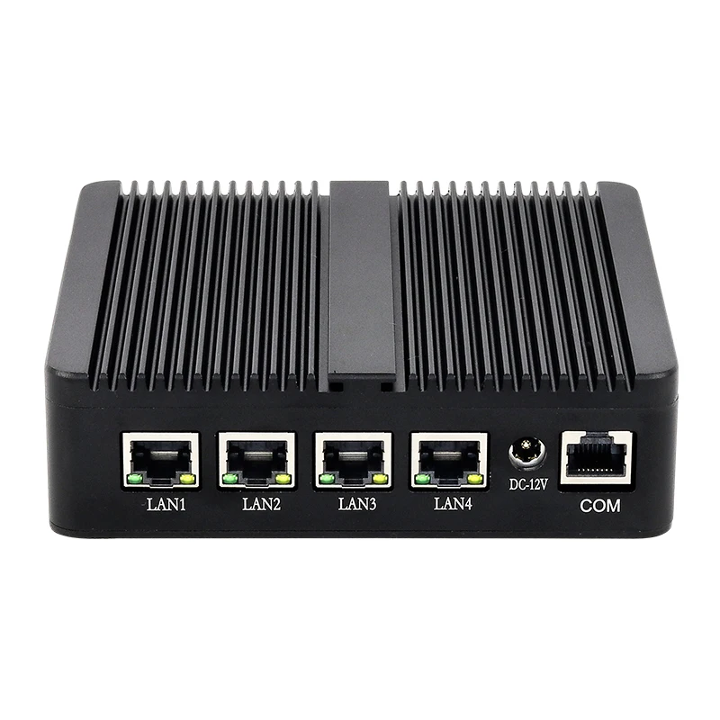 พัดลมคอมพิวเตอร์ขนาดเล็ก Soft Router Intel Celeron J4125 Quad Cores 4x LAN 2.5G Intel I225V NIC Friewall Appliance