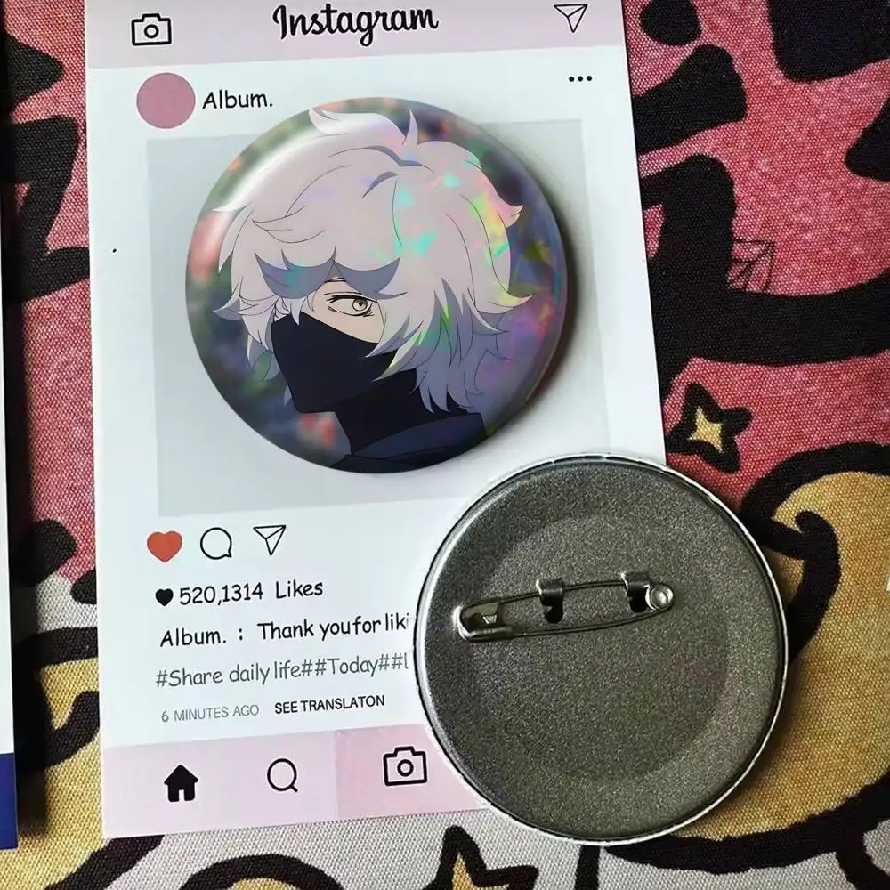 hell paradise Anime Laser Badge Applicable For Backpack Clothes Hats Decor Creative Accessories