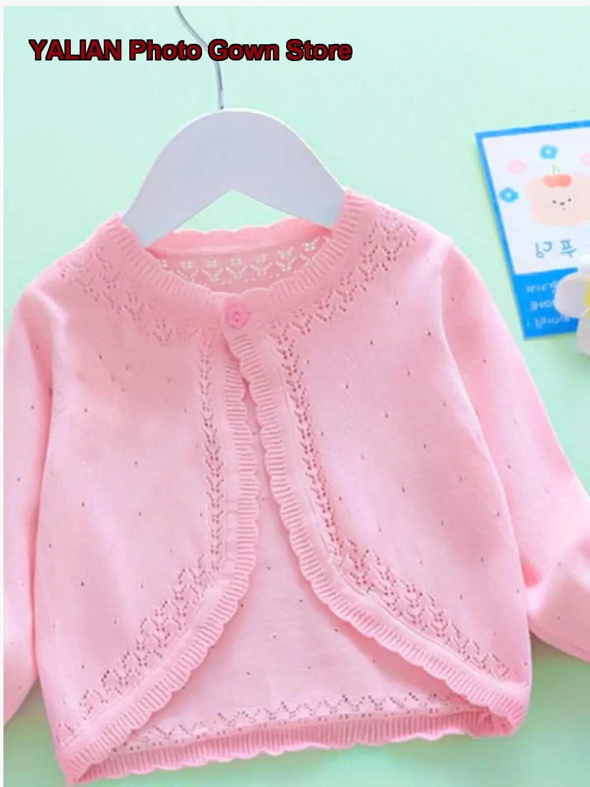 Girls Air-Conditioning Shirt Spring 2025 Hollow Out Knit Open Front Lightweight Shawl Infant Sun-Protection Jacket Kids