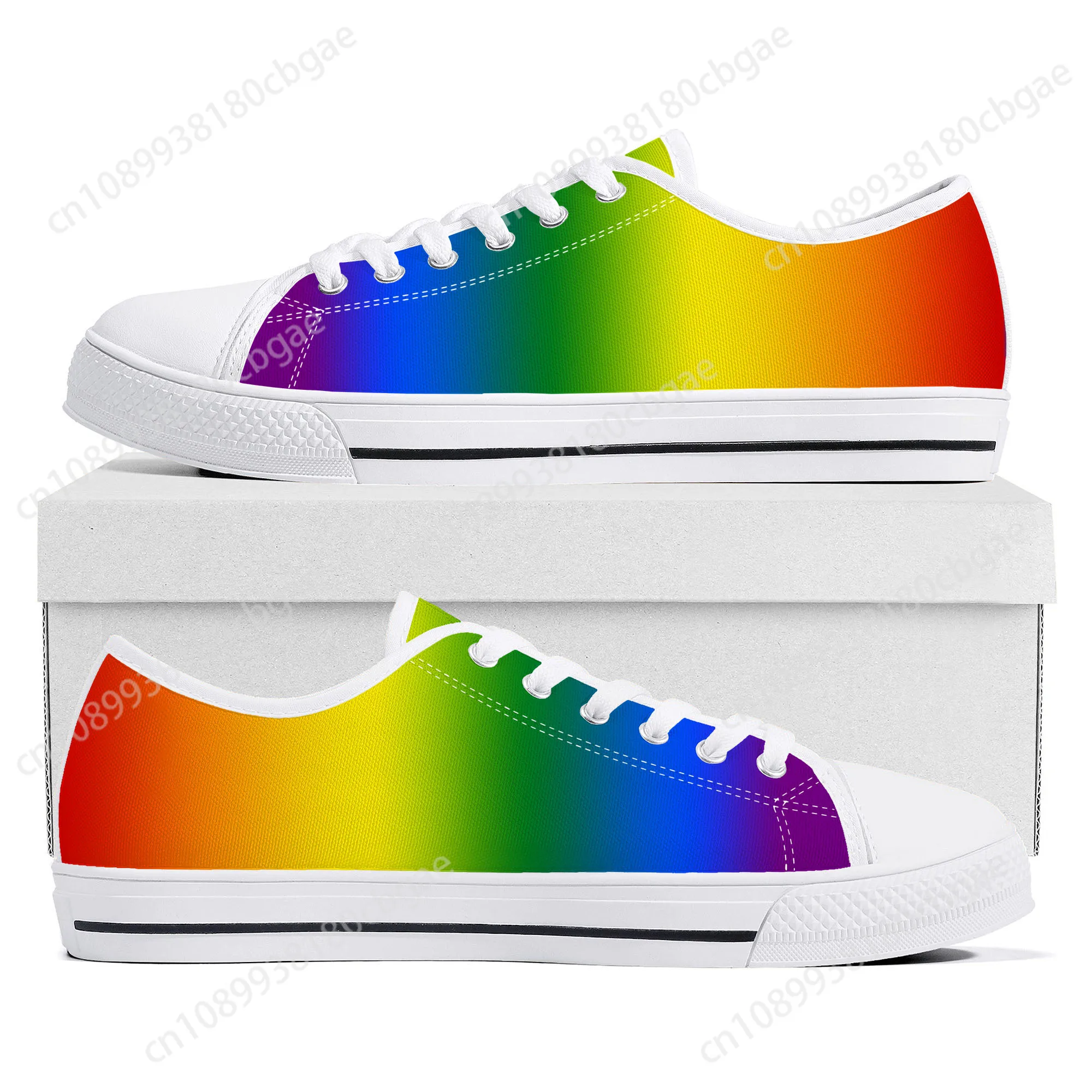 

LGBT ocmogic Pride rainbow Low Top Sneakers Mens Womens Teenager Canvas Sneaker Casual Custom Made Shoes Customize Shoe