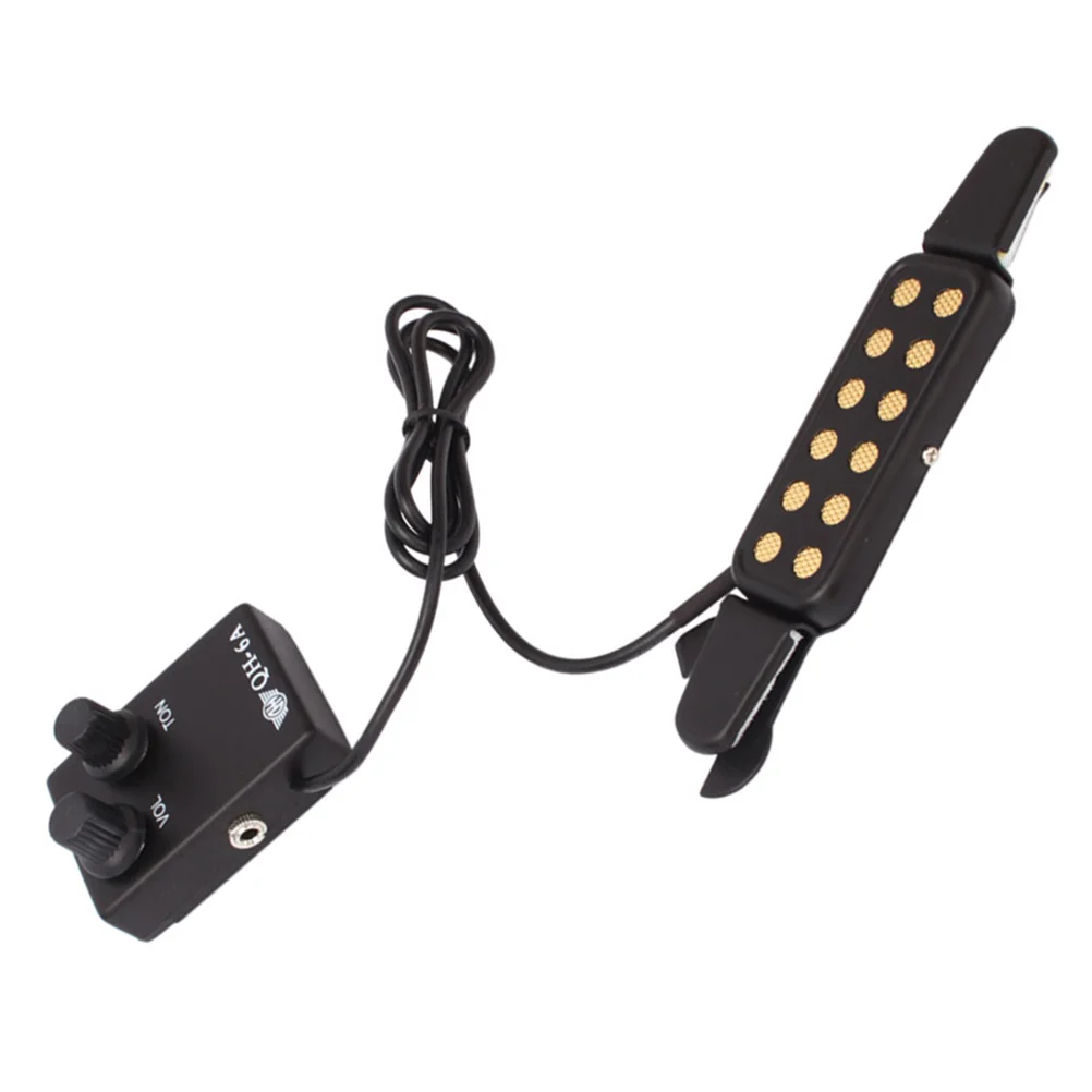 Guitar Pickup Adjustable Punch Guitar Ukulele Bass Sound Pickup Clip on Durable Musical Accessory Pickups Transducer