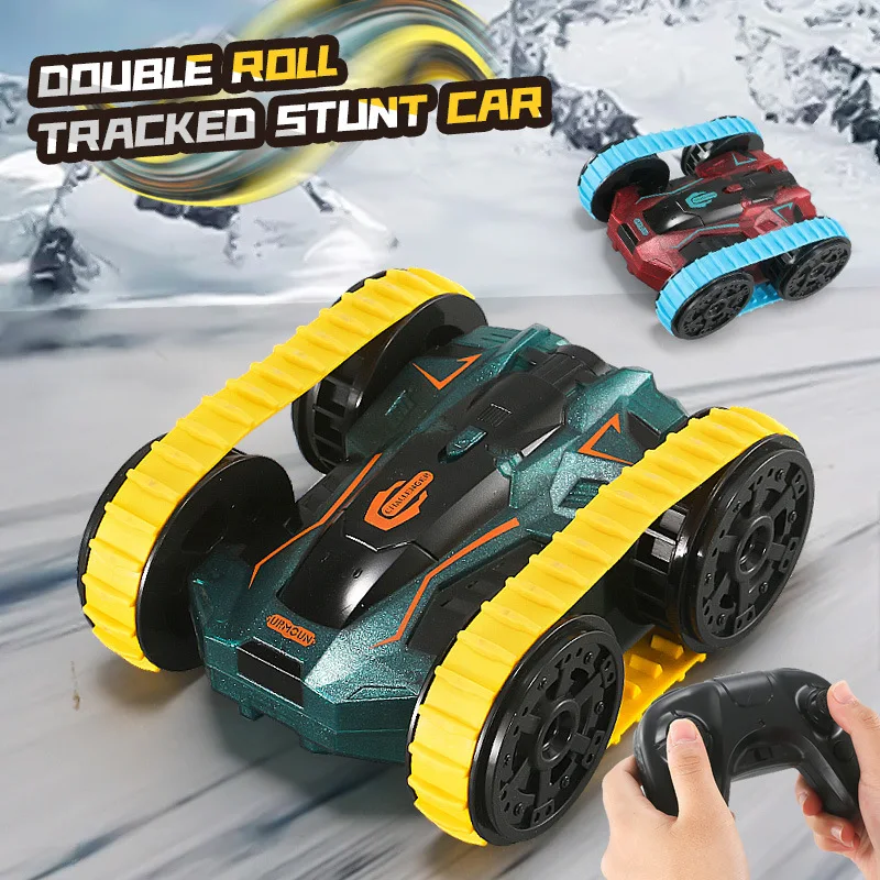 RC Remote Controlled Four-Wheel Drive Lateral Drift Stunt Car Double-Sided Rotating Off-Road Climbing Light Children's Toy Car