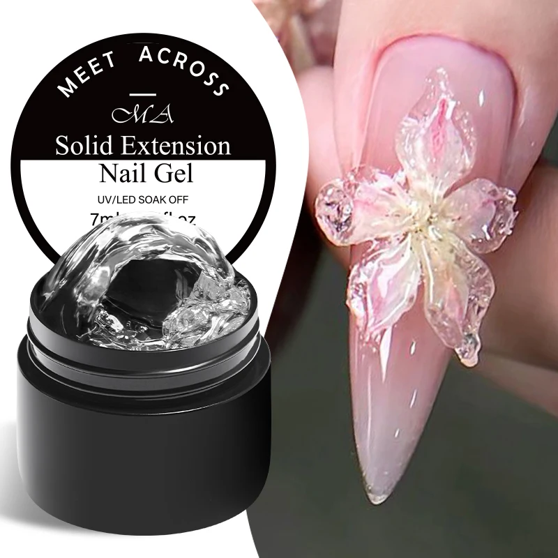 3pcs Clear Non Stick Hand Extension Gel Nail Polish Set 3D Shaping Sculpting Carving Nail Art Solid Hard Gel for Fake Nail DIY