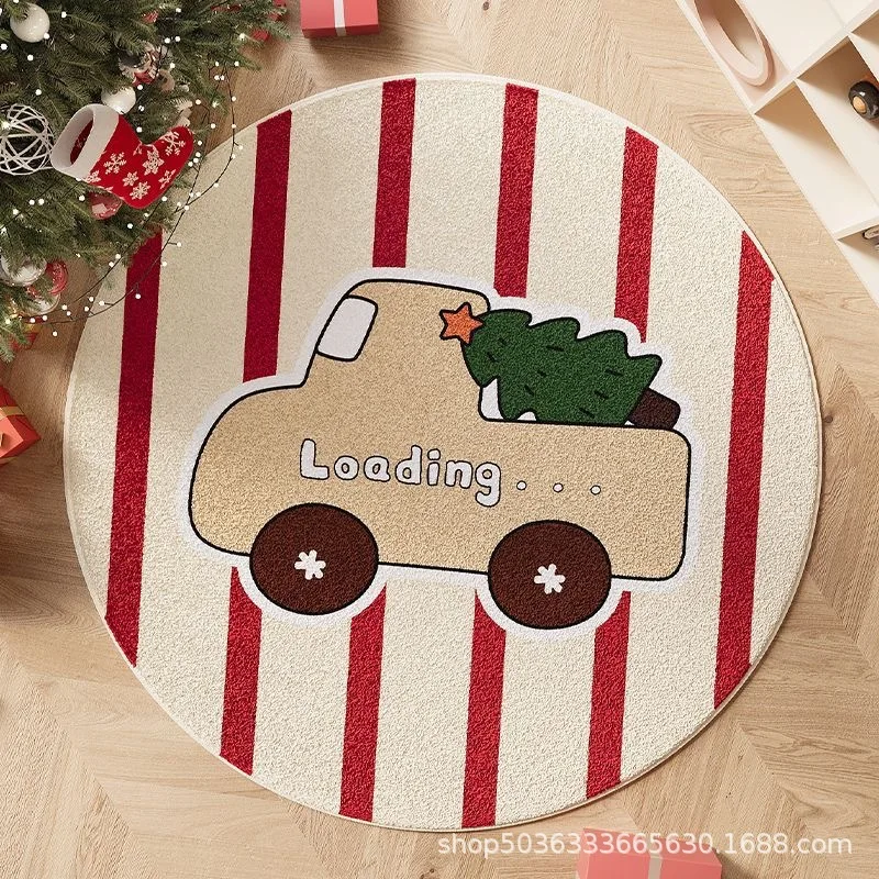VIKAMA Christmas Bedroom Bedside Rug, Living Room Sofa Durable And Scratch-Resistant Floor Mat, Home Decoration