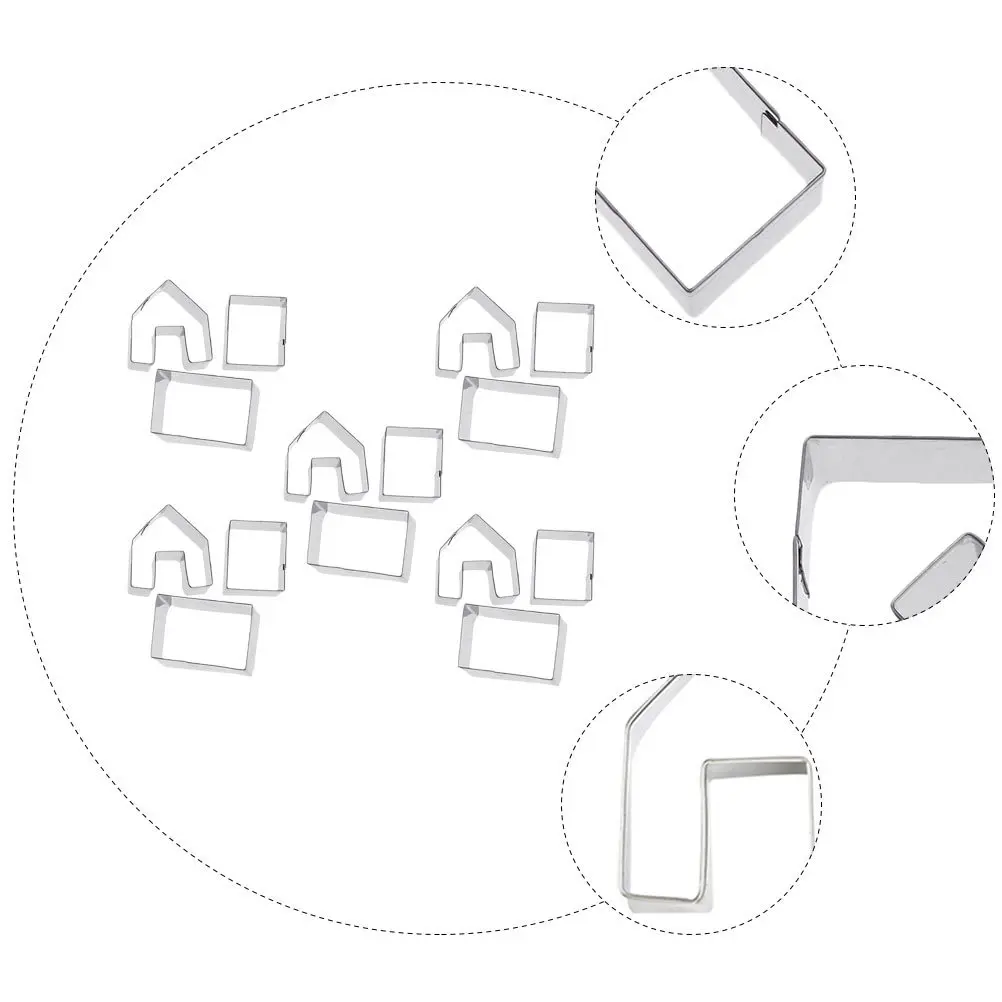 5 компл., рождественские формочки для печенья, нержавеющая сталь, пряничный домик, формы для печенья, сделай сам, резак для выпечки, форма для рождественского печенья