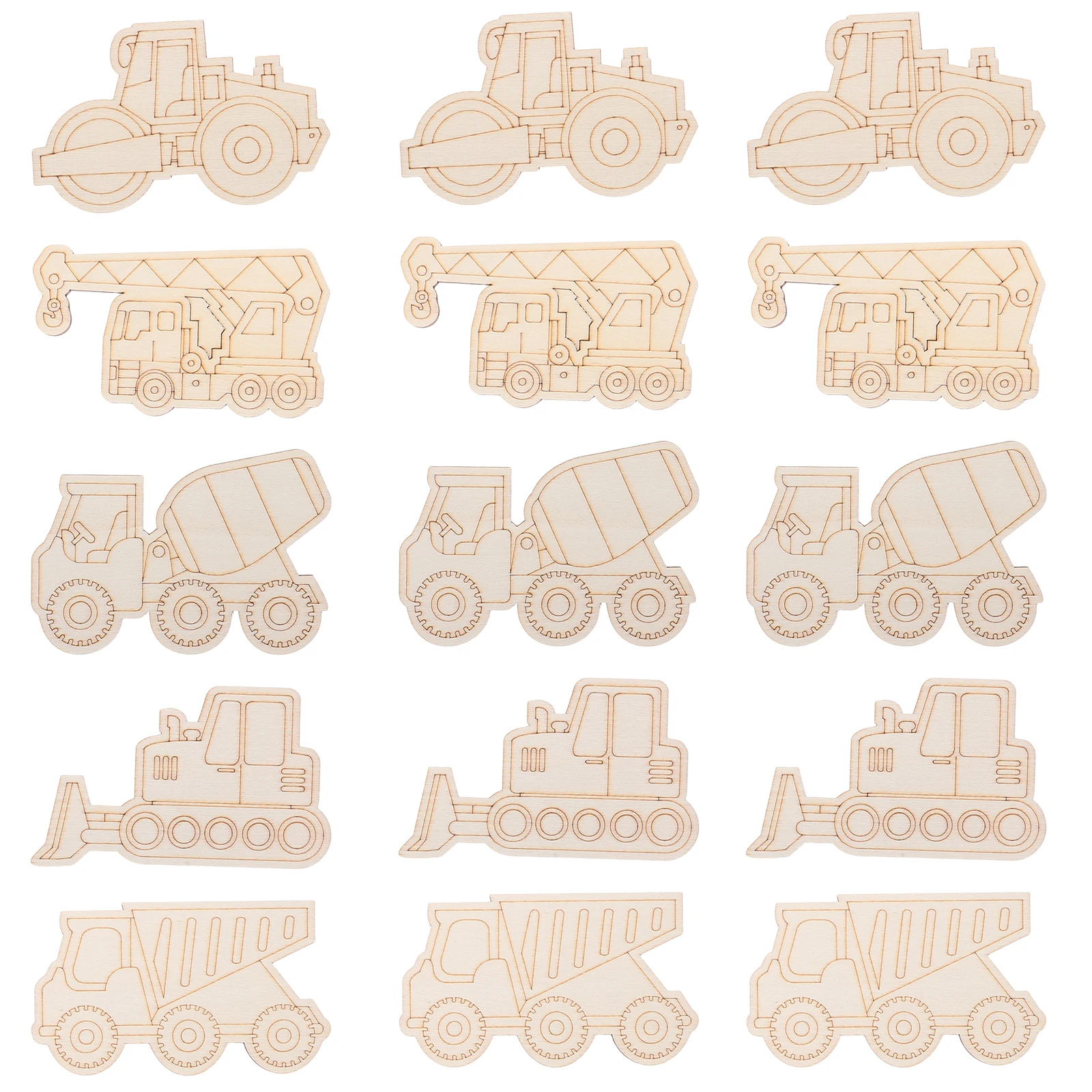 45 szt. Drewniane zawieszki do samochodu, niepomalowane, łatwe do malowania, uniwersalne, do rękodzieła o tematyce samochodowej, na specjalne okazje, rustykalny wystrój.
