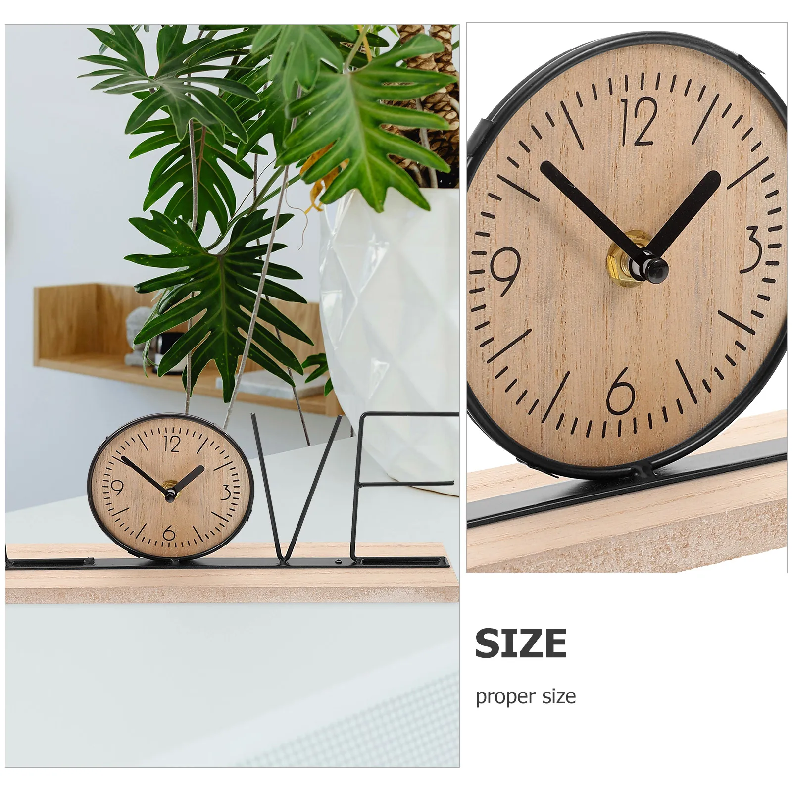 

Silent Letter Desk Ornament Non Ticking Classical Retro Style Desktop Decoration Mantelpiece Bedroom Living Room Decor