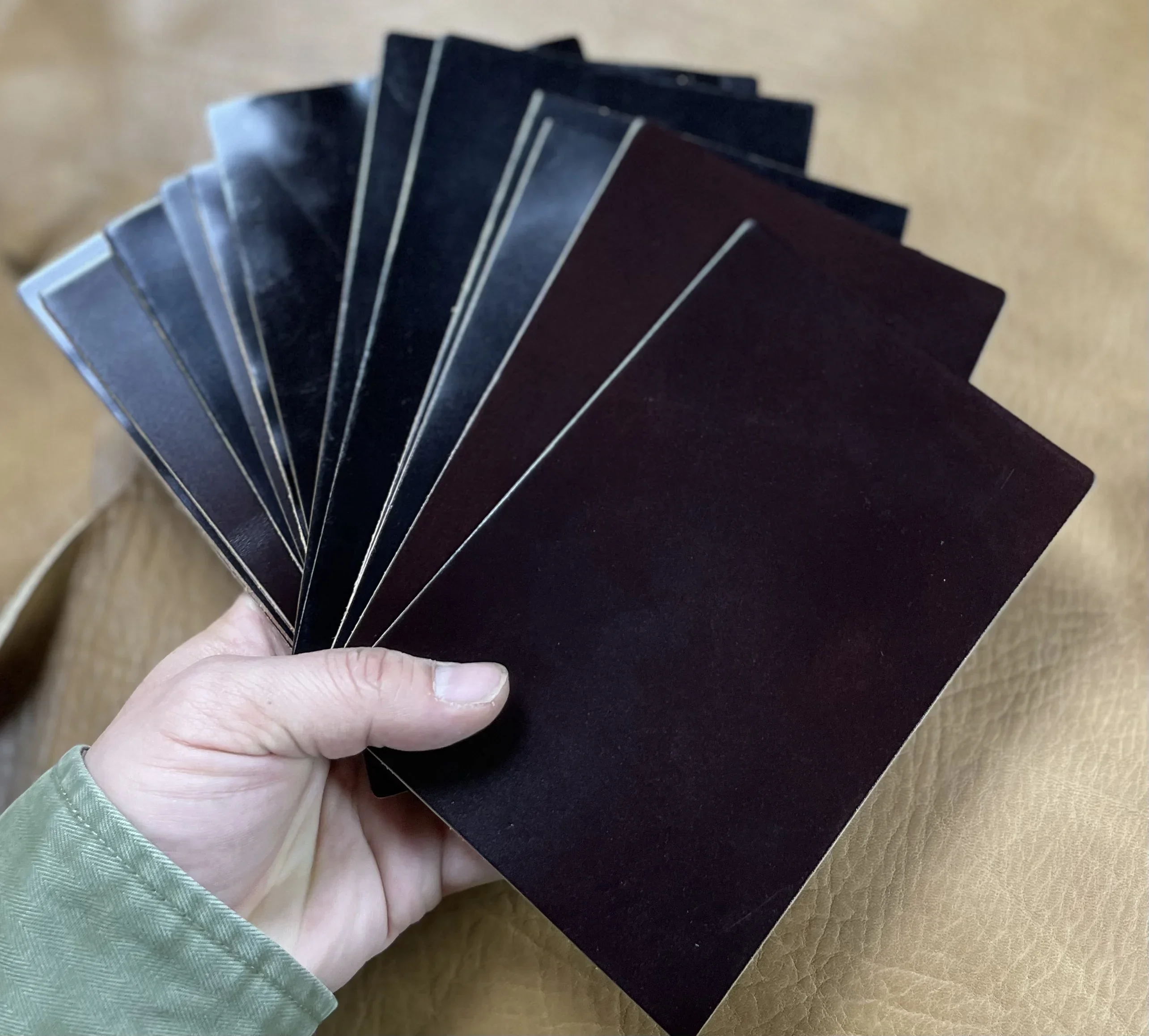 Genuine Leather Scrap, Japanese Cordovan, Black Coffee Color