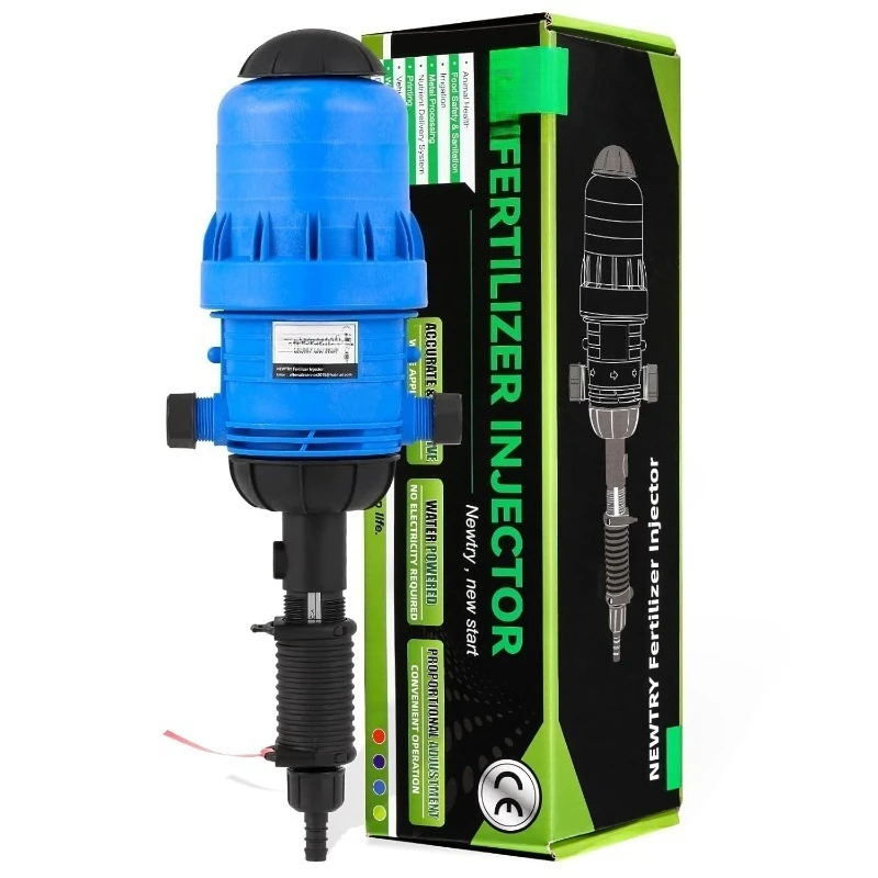 Inyector de fertilizante ajustable de 0,4% ~ 4%, dispensador dosificador de líquido químico alimentado por agua, 4,4 ~ 660,43 galones/h, riego por goteo