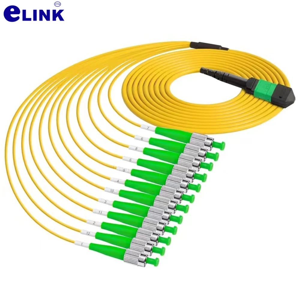 fiber patch cord MPO-FC/APC Type B 8/12/24 cores SM female 1-50m10m MTP-8FCA 12FC fiber breakout 8C 12C ftth jumper FTTH ELINK