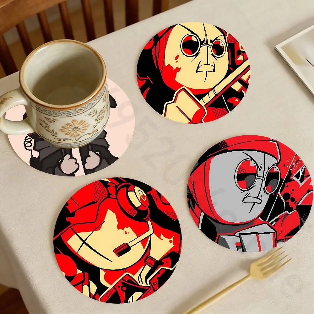 

D-Deimos M-Madness C-Combat Wooden Theme Desktop Heat Mats Home Decor Coffee Mug Coasters For Office Restaurant