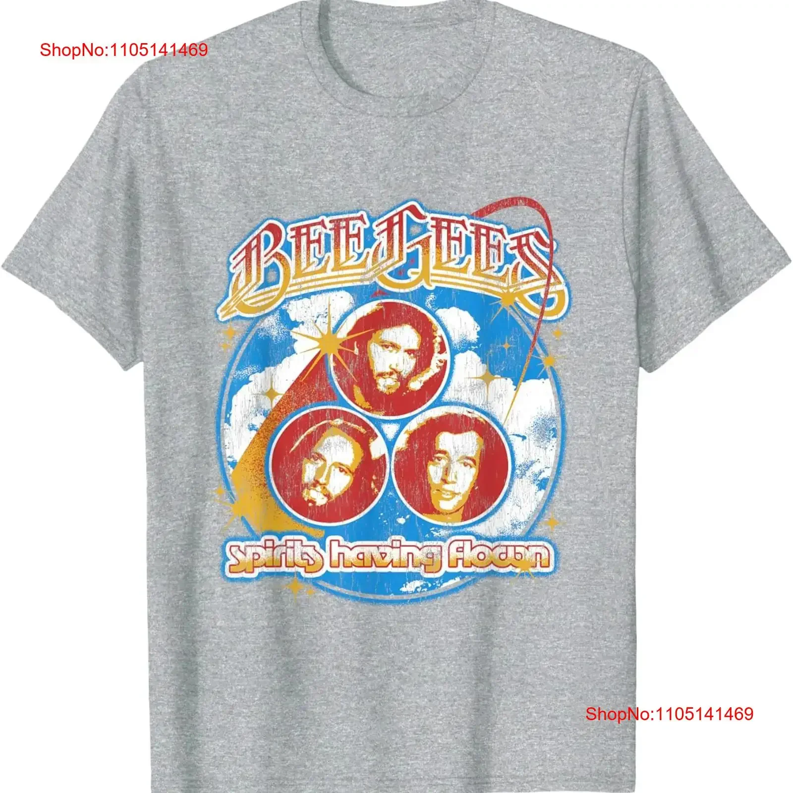 تي شيرت رسمي من Bee Gees Spirits Have Flown تي شيرت عتيق مغسول للارتداء اليومي ملابس شارع ناعمة مريحة جرافيك أوم