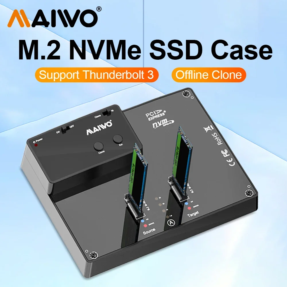 MAIWO M.2 NVMe SSD Case Copy Machine Type-C External Notebook Hard Drive Reader NVMe Hard Drive Copy Machine Supports Cloning