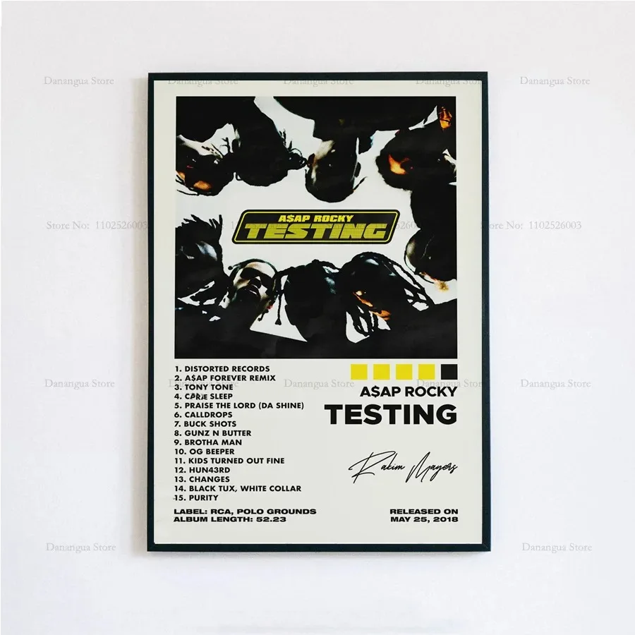 Nieuwe ASAP Rocky Testen Live Liefde D.M.B.Tracklist Muziek Album Cover Poster Prints Wall Art Schilderen Foto Foto kamer Home Decor