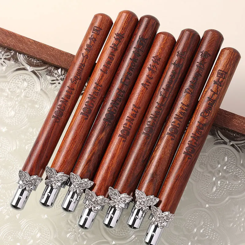 12 stil Schmetterling Schnalle Runde Holz Griff Nail art Pinsel Malerei Linie Stift Liner Gradienten Flache Runde Französisch Maniküre Werkzeuge