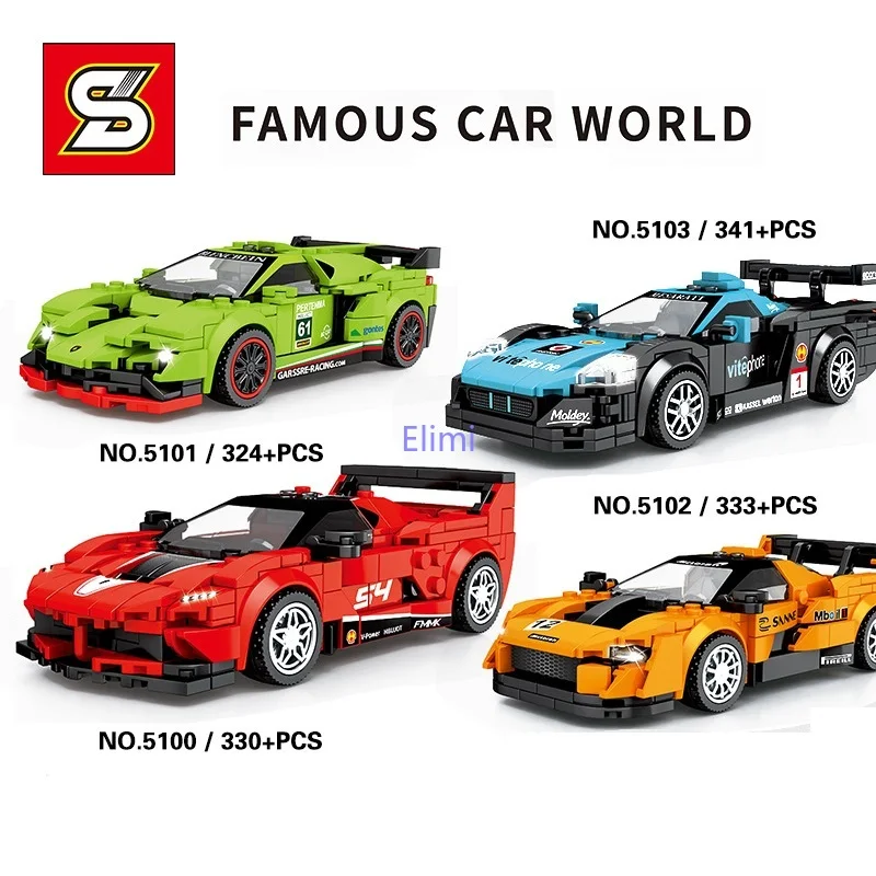 

SEMBO Blocks Famous Car Model Building Bricks Vehicle Model Educational Kids Toys for Children Juguetes Boy Birthday Present