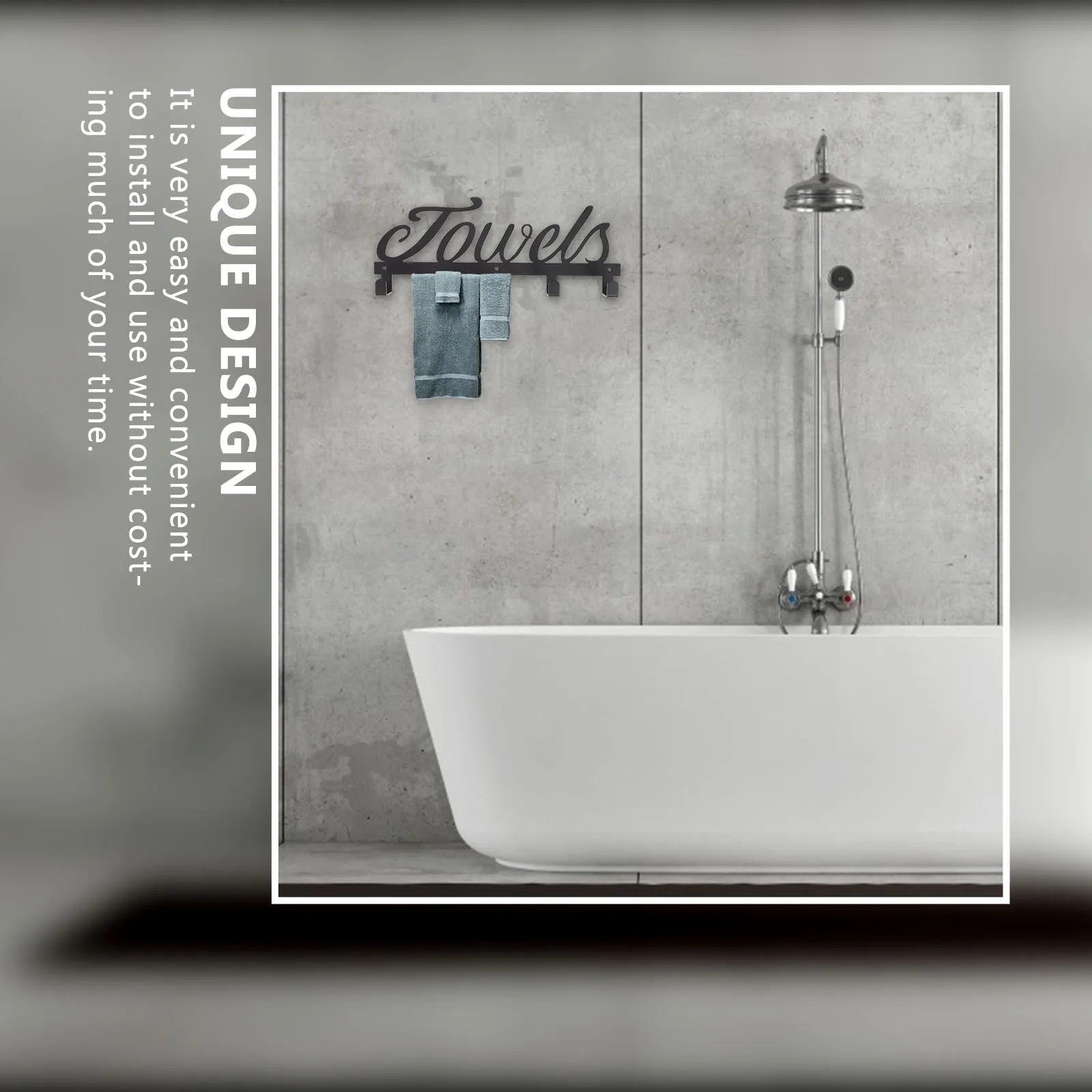 

1 set 1 Set Bathroom Hook Bathroom Metal Kitchen Punch Free Wall Mounted Towel Wall-Mounted Towel Rack Holder Hook Rack