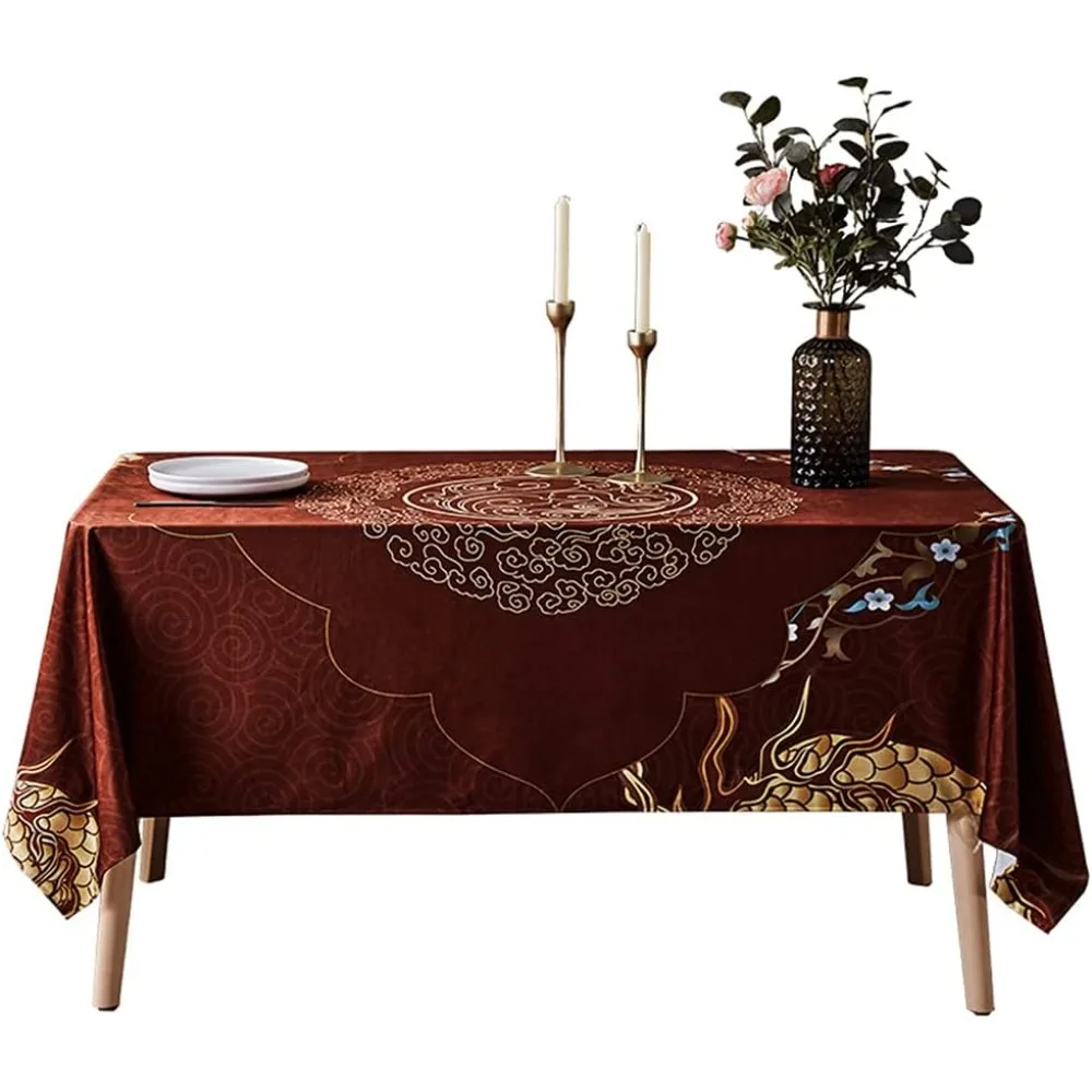 

Rectangular Table Cloth for Chinese Classical Table Cloth Festival Holiday Retro Chinese Tea Table Cover Cloth(120 * 120cm)