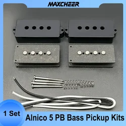 [Pickup DIY Kits] Alnico 5 PB Bass Pickup Kits- Fiber Bobbin/Alnico V Pole Piece/Waxed Cloth Cable Pickup Kits for PB Bass