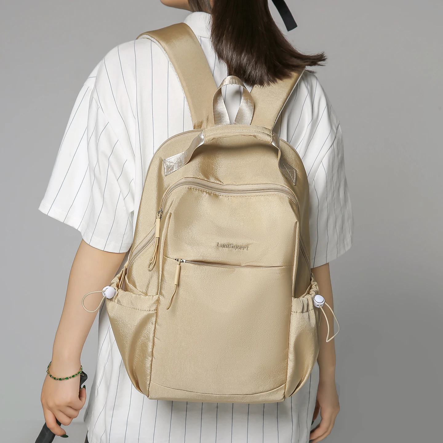 防水ティーンエイジャーブックバッグナイロンリュックサックファッションガールバックパック女性ショルダーバッグ高校スクールバッグ-портфель-школьный