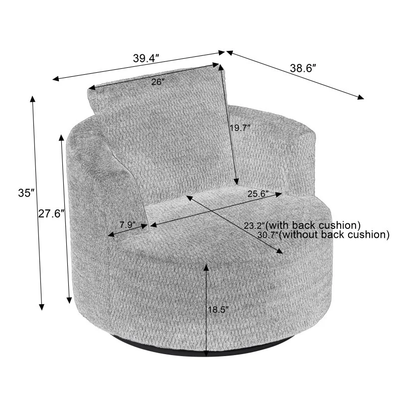 เก้าอี้พักผ่อนแบบหมุนได้ทันสมัย ดีไซน์บีบอัดได้ นั่งสบาย เหมาะสำหรับห้องนั่งเล่น สำนักงาน อพาร์ตเมนต์