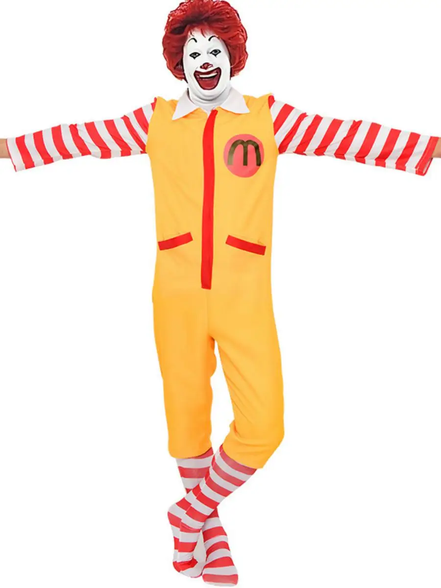 loween Set Vintage Monald's Uncle COS Suit Masquerade Clown Tuta da uomo Costume Materiale in poliestere Nessun marchio