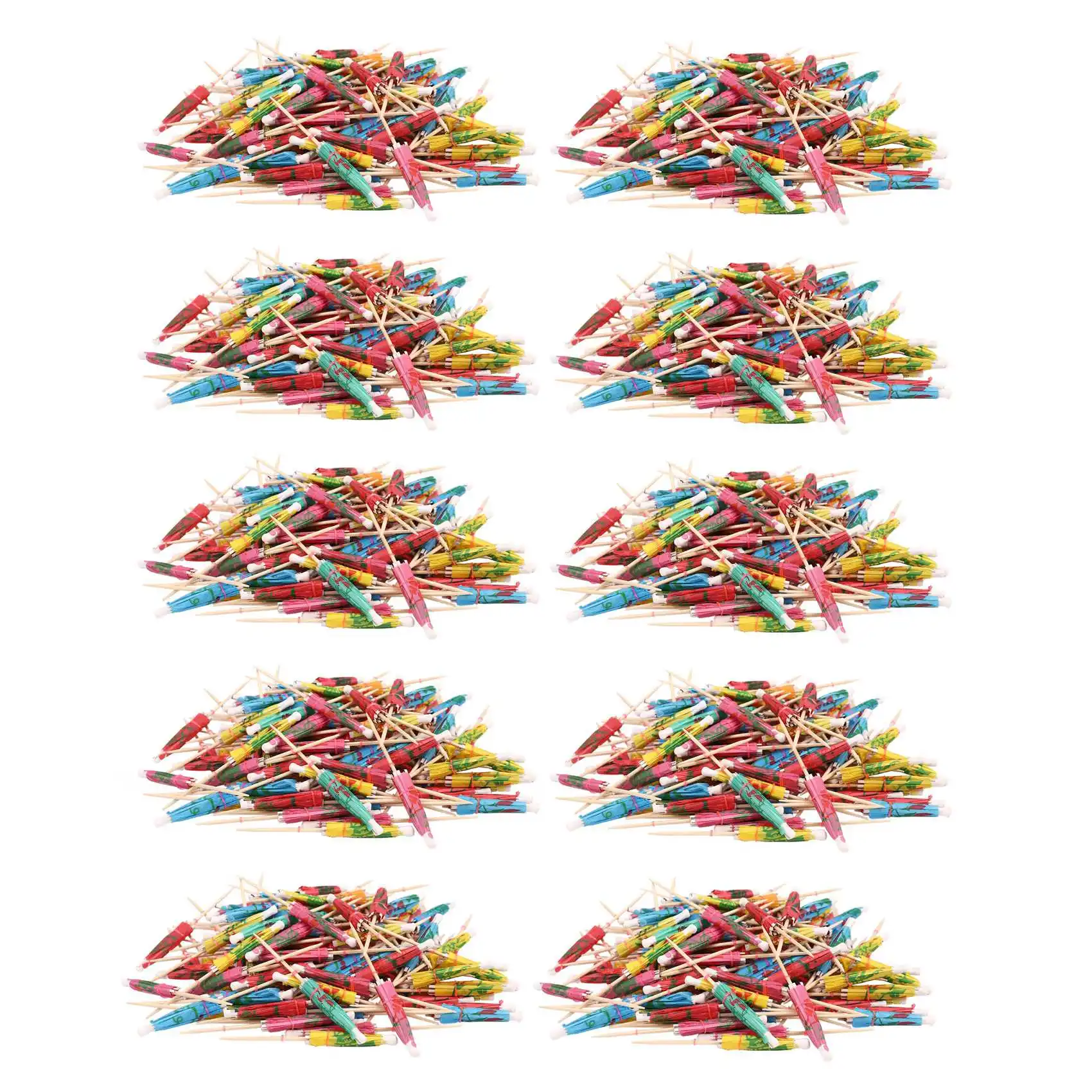 A7THK-1000 Mixed Paper Cocktail Umbrellas Parasols For Party Tropical Drinks Accessories