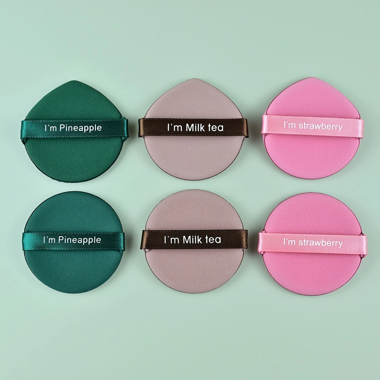 Soffio di spugna per trucco con cuscino d'aria da 7 pezzi, custodia inclusa, set di frullatori per uso rotondo/a forma di lacrima disponibile, asciutto e bagnato