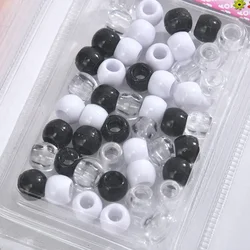 1 Box Colorful Hair Braid Beads Pink Blue Glossy Dreadlocks Hair Ring Braid Dread Dreadlock Beads Cuffs Clips Approx 5X10mm Hole