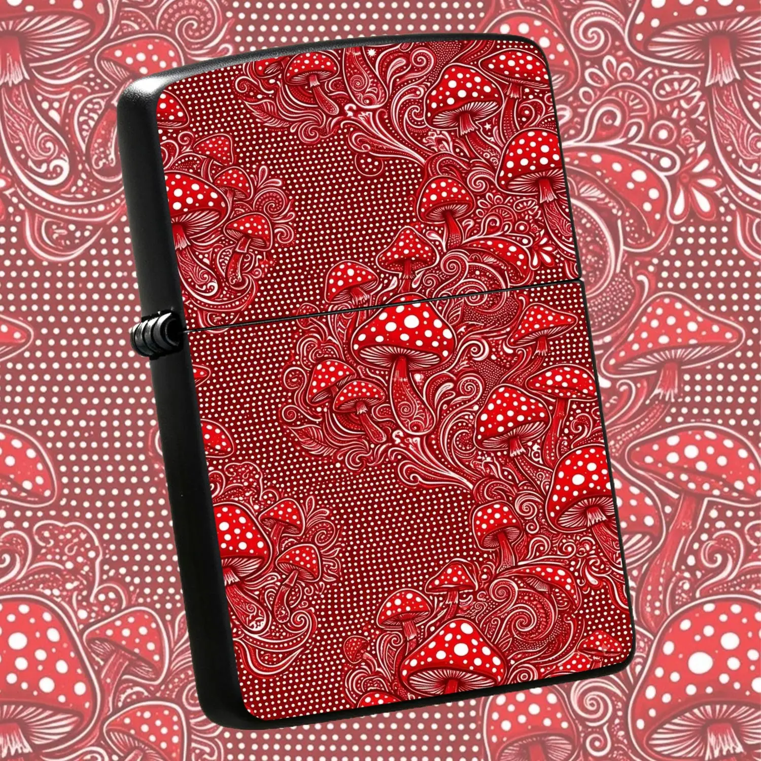Stylish Amanita Pattern Decorative Igniter Vibrant Red White Doodle Design Portable Compact Exquisite Accessory Ideal For Daily Use Outdoor Camping Gathering Party Thoughtful Unique Gift For Art Lovers Tr A Humorous And Interesting Lighter
