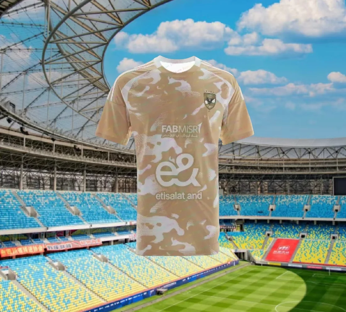 Neues 2025, Erwachsene_Kids Al Ahly SC Fußballtrikot, atmungsaktives Mesh-Sport-T-Shirt, Teamuniform, Fußball-Kurzarmshirt