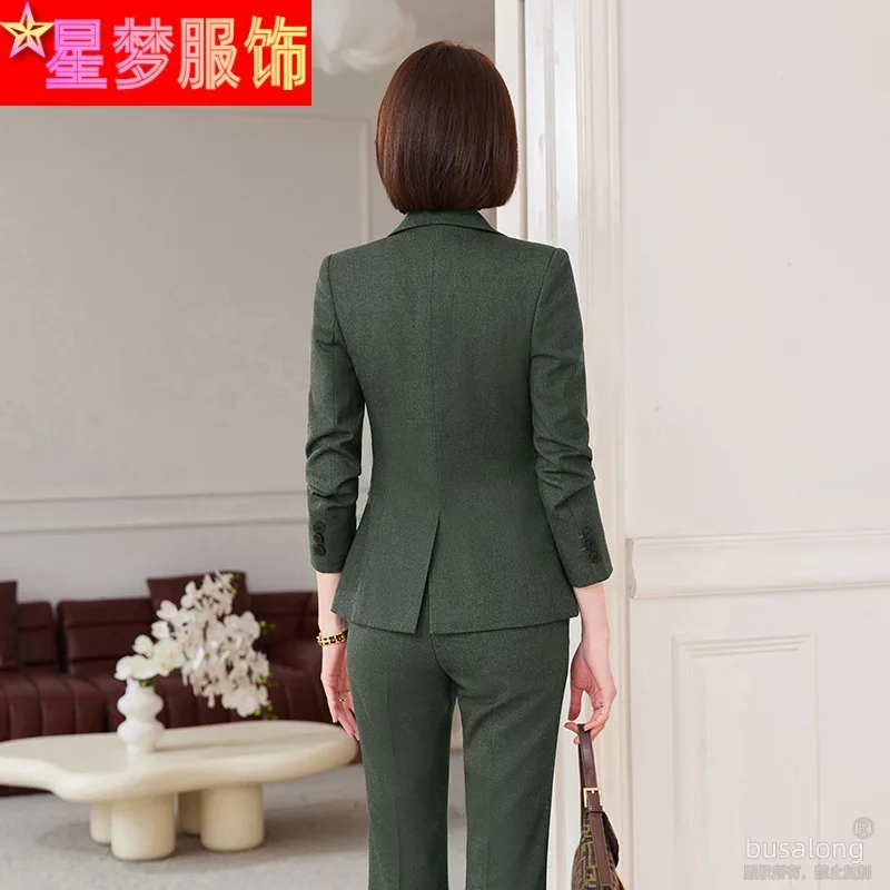 Long Sleeve Business Wear Suit Suit Jacket Elegant Women's White Collar Business Workwear Workwear Casual Fashion Set