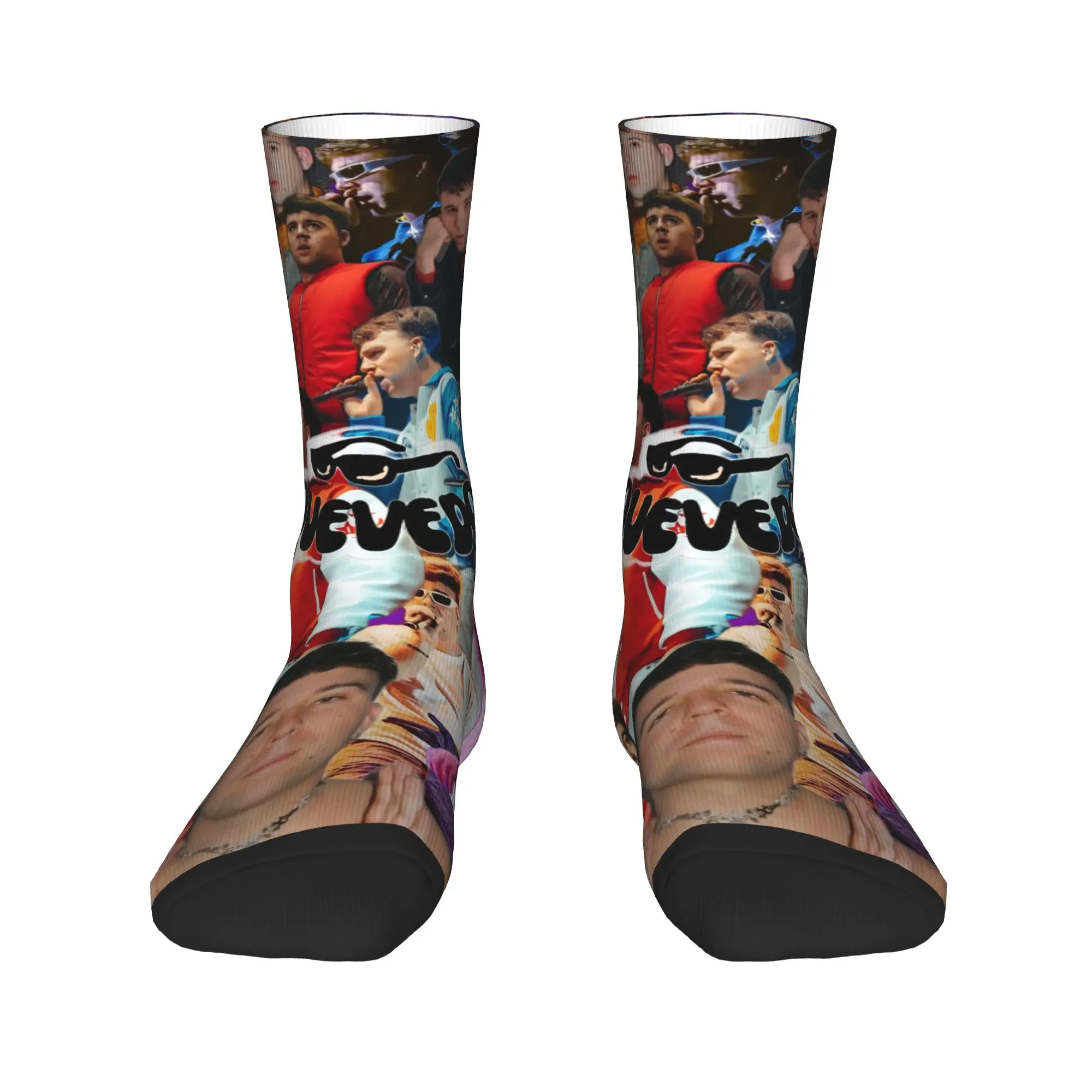 Quevedo cantor meias antiderrapantes adultos homens médio macio correndo meias inverno retro gráfico meias