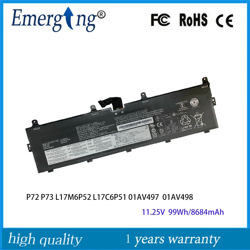 

99 Втч аккумулятор для ноутбука L17C6P51 для Lenovo ThinkPad P72 P73 L17M6P52 01AV497 01AV498 SB10K97636 SB10K97637 931QA100H