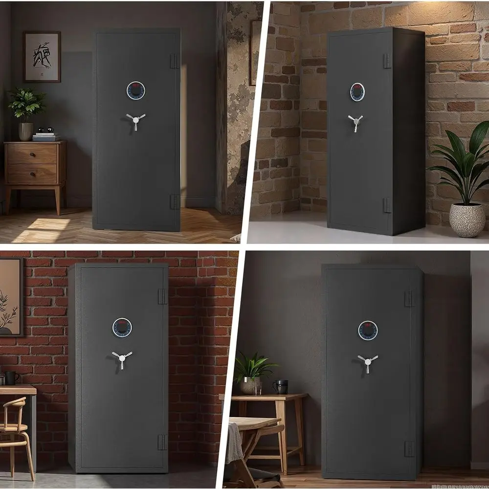 Grande cassaforte digitale per fucile e pistole con allarme silenzioso, ripiano regolabile, portapistole e luce a LED - Casa e fucile St