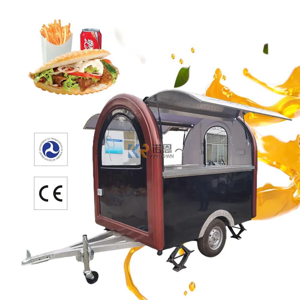 Food Concession Trailer Snack Coffee Cart Mobile KitchenFully Catering Equipments Ice Cream Kiosk Fast Food Truck Trailer