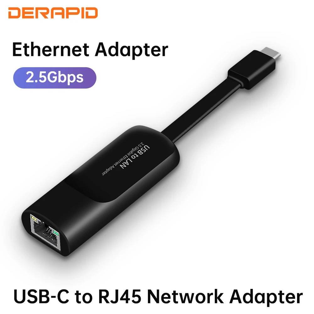 

2.5G Type C to RJ45 Ethernet Adapter 10/100/1000/2500Mbps Wired Network Card Gigabit Lan Card Hub for Windows/Linux/MAC