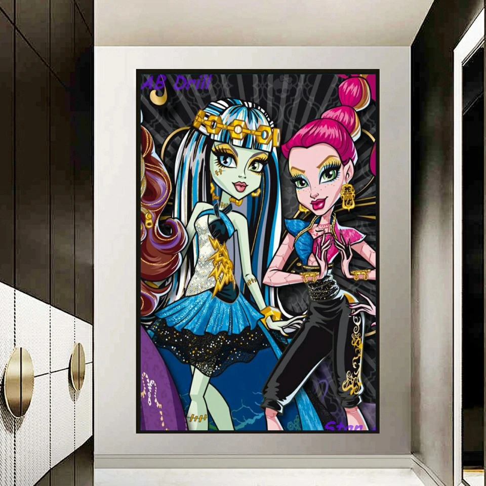 Girl 5D Diamond Mosaic Art Painting Kits Cartoon Monster High Personal Diy AB Drill Embroidery Cross Stitch Puzzle Home Decor