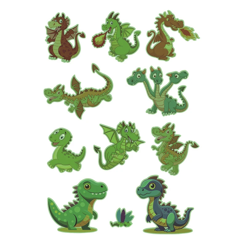 1 Sheet 3D Dinosaur Temporary Tattoos For Boys Girls Kids Fake T-Rex Tattoo Sticker Small Dino Party Favor Supplies Tattoos