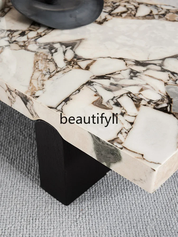 Modern Light Luxury Marble Surface Coffee Table Set Italian Style Villa Side Table Set G1218