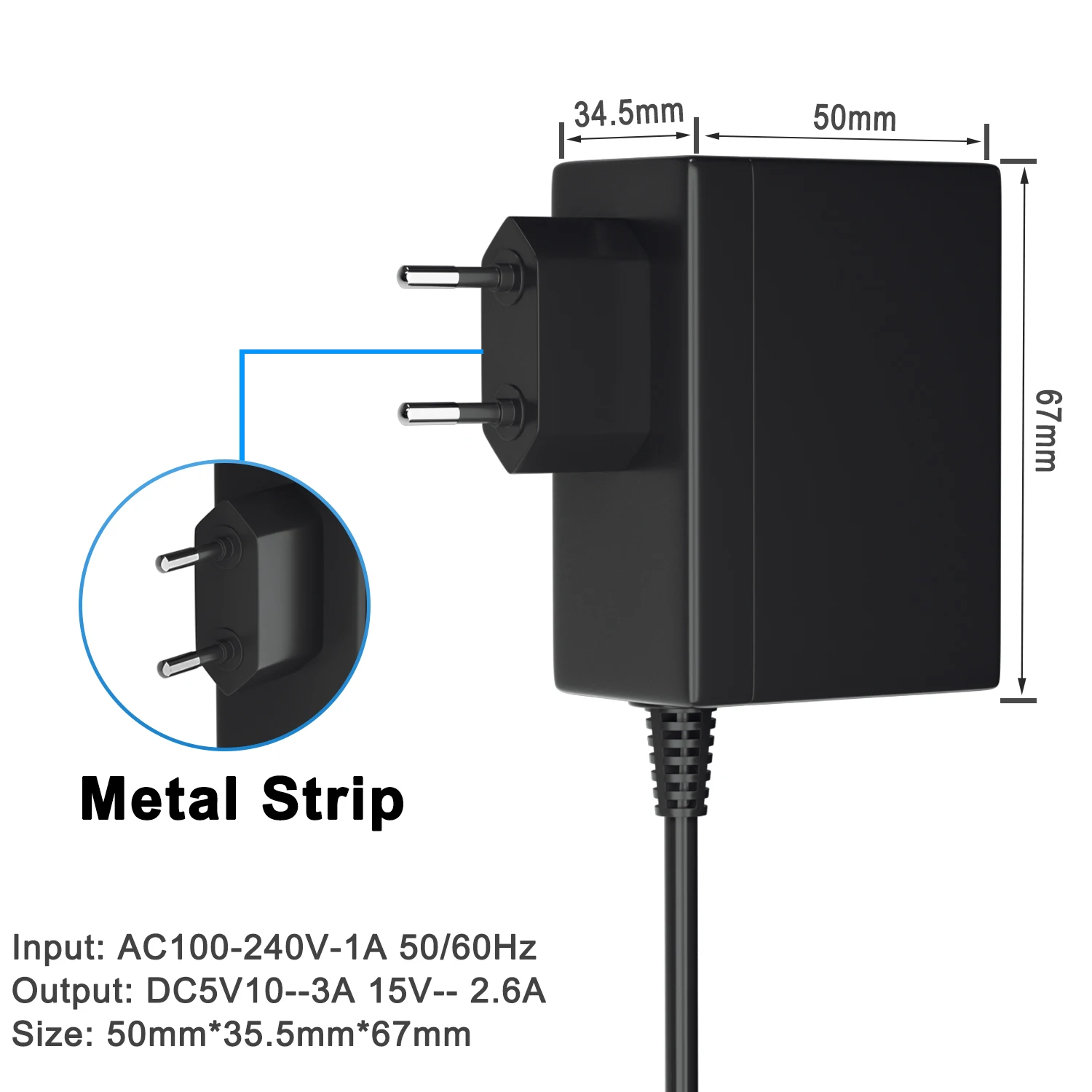 AC Adapter Dành Cho Máy Nintendo Switch/Công Tắc Dock/Pro Bộ Điều Khiển, du Lịch Nhanh Sạc Tường Với 5FT Loại C Cung Cấp Điện