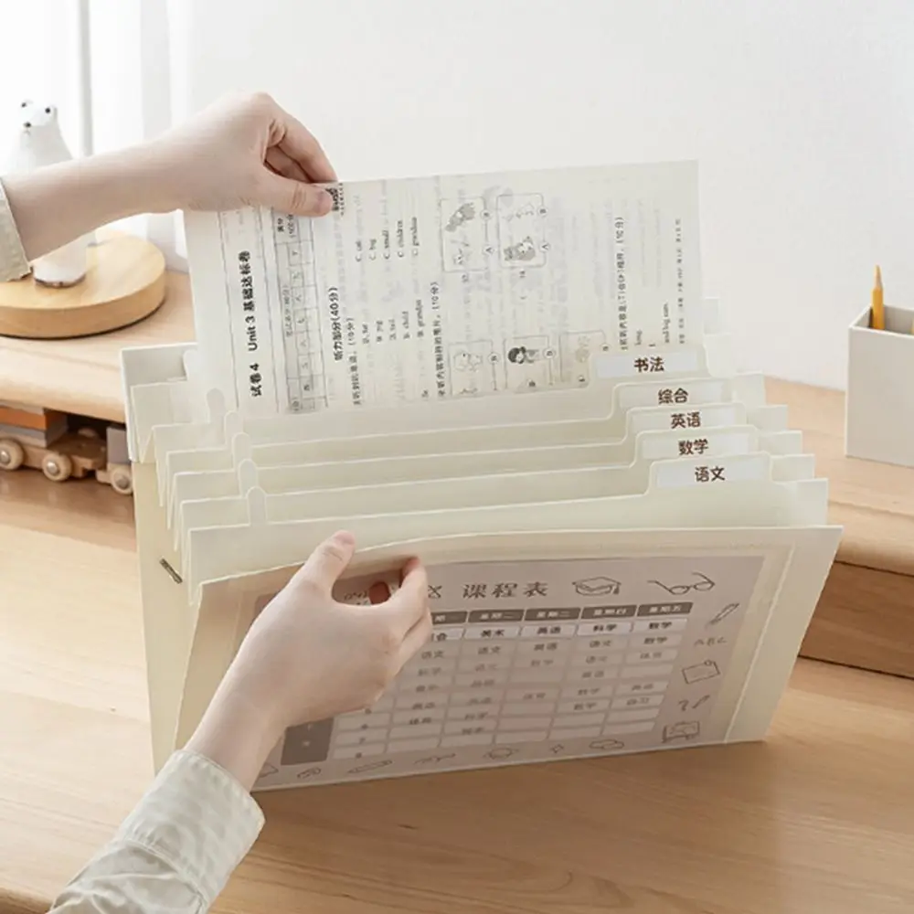 Portable Wall Hanging File Organizers A4 With Handle Expanding File Folder Wear Resistant Multi Layer Expandable Documents Case