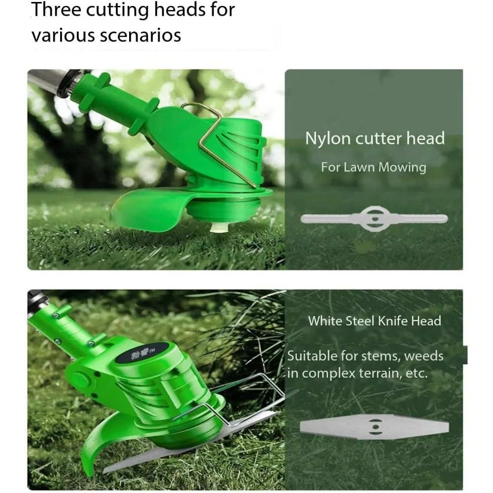 Tondeuse à gazon, désherbage multifonctionnel sans balais, petit désherbage domestique rechargeable au lithium, adapté aux jardins, villa