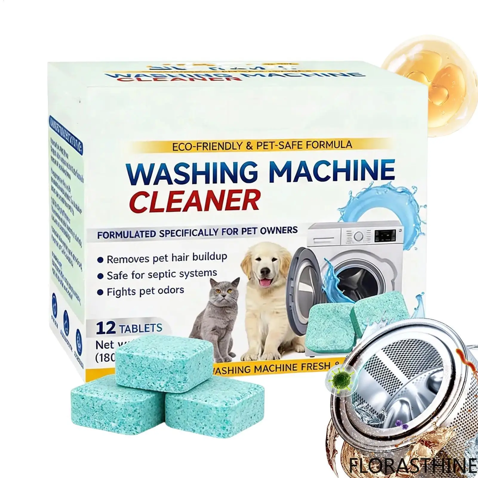 Laundry Washer Tablets Cleaning Animal Hair Remover Washing Cleaner Machine Tablets Fresh Cleansing Agent for Multiple Models