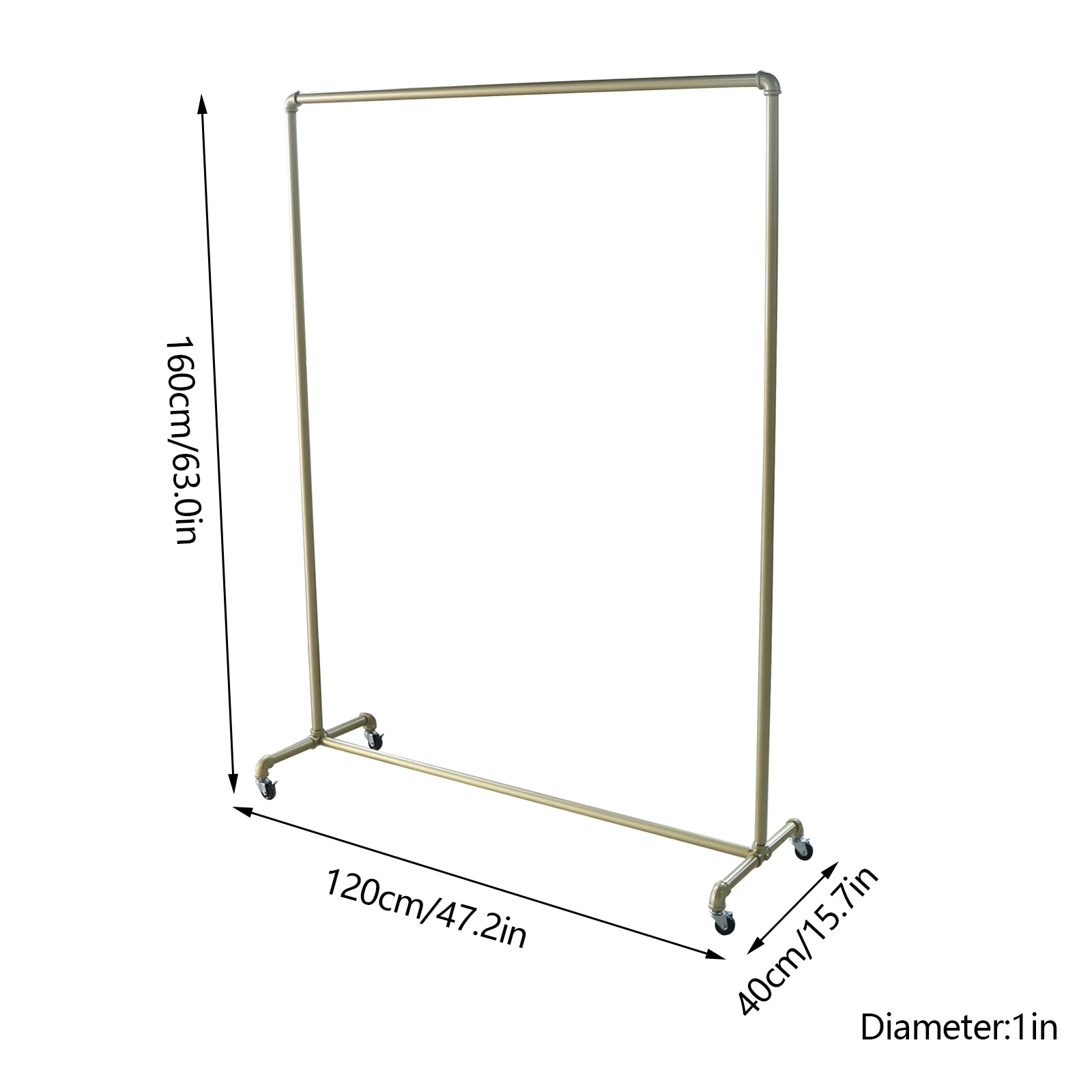 Heavy Duty Clothes Rack Load 110.23 LBS, Metal Garment Rack, Standing Rolling Clothing Rack for Hanging Clothes with  Wheels