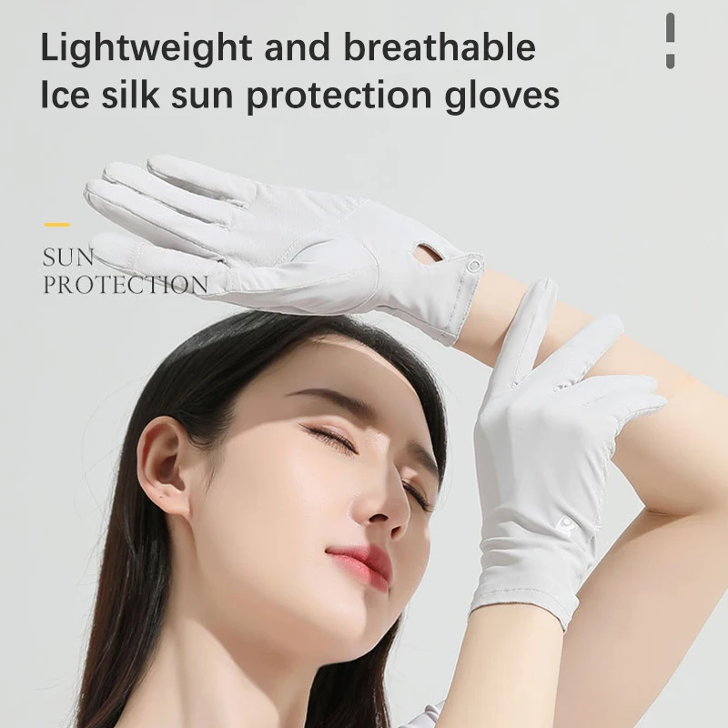 قفازات مقاومة للإنزلاق للنساء ، قفازات أحادية اللون ، حماية من فوق البنفسجية ، قيادة خارجية ، سيدات ، صيف ، جديد #2