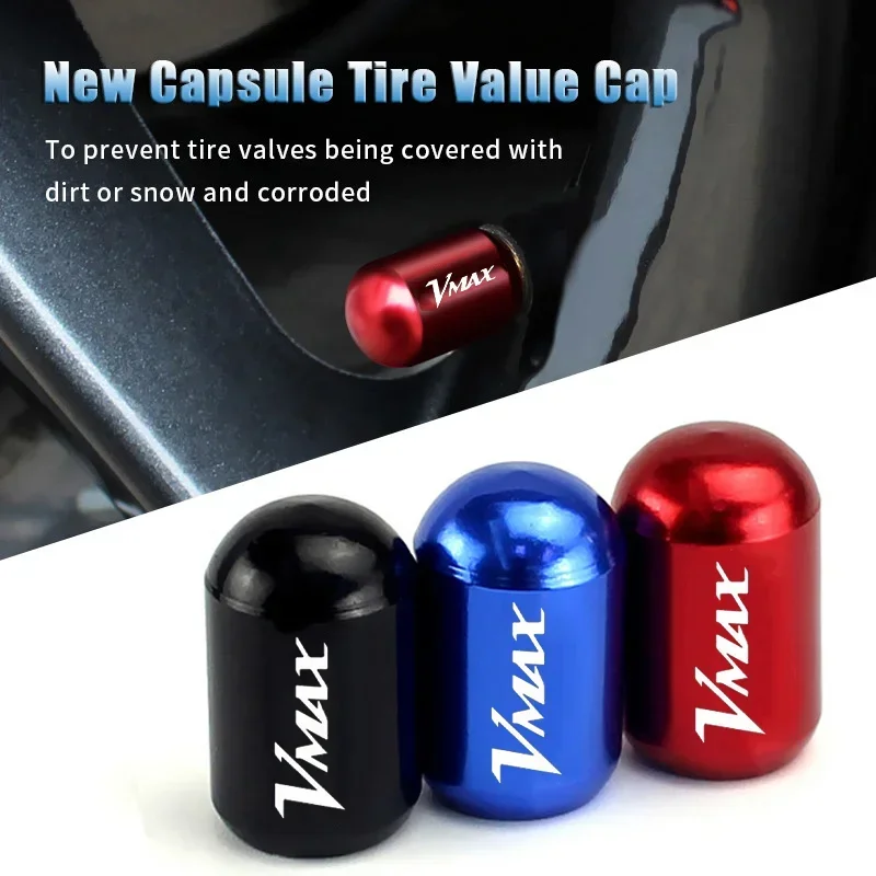 2pcs Motorcycle Wheel Tire Valve Stem Caps Airtight Covers for YAMAHA VMAX V-MAX V MAX 1200 1700 2024 2023 Universal Accessories