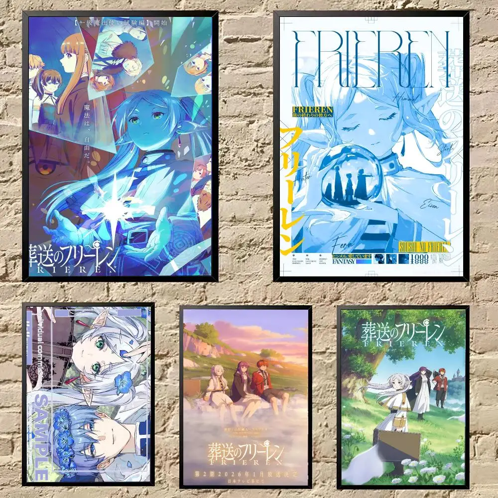 Anime Frieren Beyond Journeys-S End-MT Poster Poster HD Self Adhesive Waterproof Wall Art Ideal For Home Office Dorm Bedroom Gre