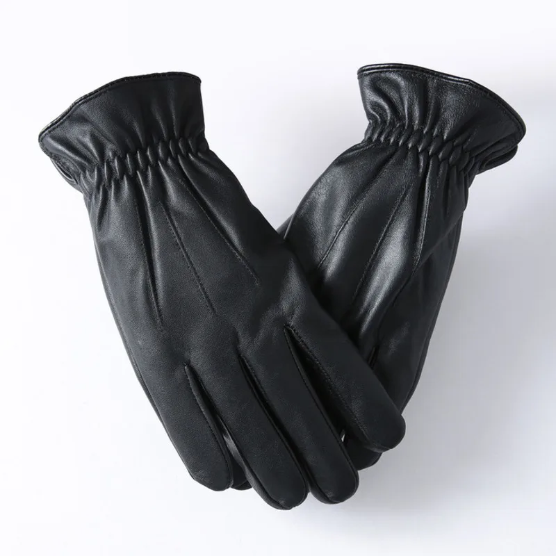 

Men's Genuine Leather Gloves, Velvet Lining, Thickened Sheepskin, Outdoor Sports, Driving, Cycling, Warmth and Labor Protection